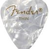 FENDER 351 SHAPE PREMIUM CELLULOID 12-PACK, WHITE MOTO, MEDIUM