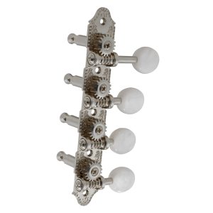 GROVER PROFESSIONAL MANDOLIN "F" VINTAGE NICKEL SET 8 4 + 4 ON PLATE W/   PEARLOID BUTTON
