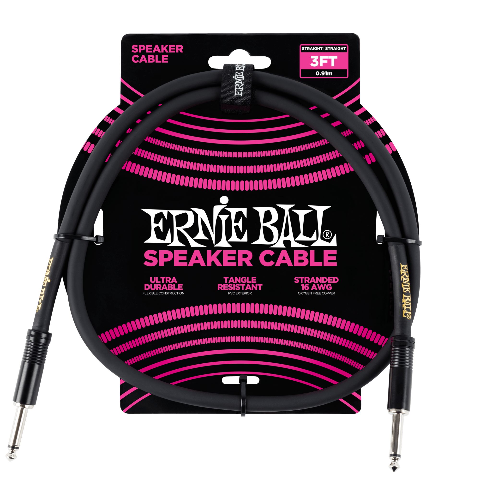 3' Straight / Straight Speaker Cable