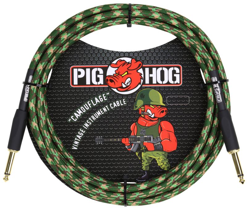 Pig Hog PCH10 Instrument Cable. 10' - Camouflage