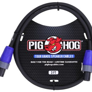 Pighog Speaker Cable 3 Ft, 14 Gauge Wire, Spkon to Spkon