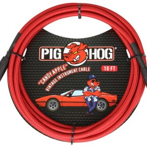 Pig Hog PCH10 Instrument Cable. 10' - Candy Apple Red
