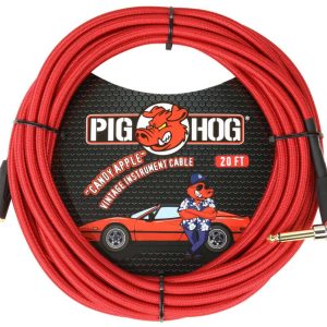 Pig Hog PCH20 Instrument Cable - Candy Apple Red Right