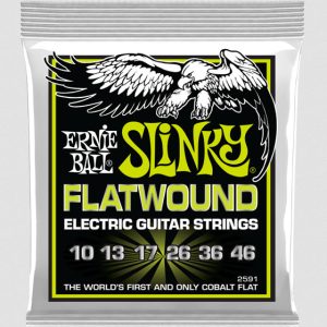 Ernie Ball 2591 Regular Slinky Flatwound Electric Guitar Strings - .01