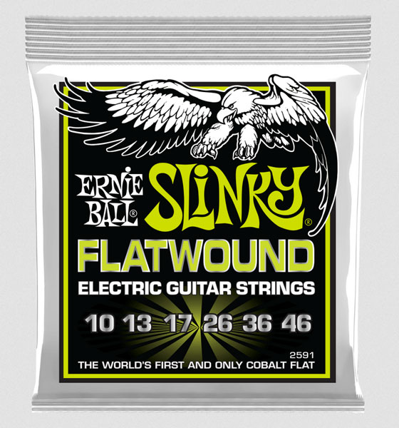 Ernie Ball 2591 Regular Slinky Flatwound Electric Guitar Strings - .01
