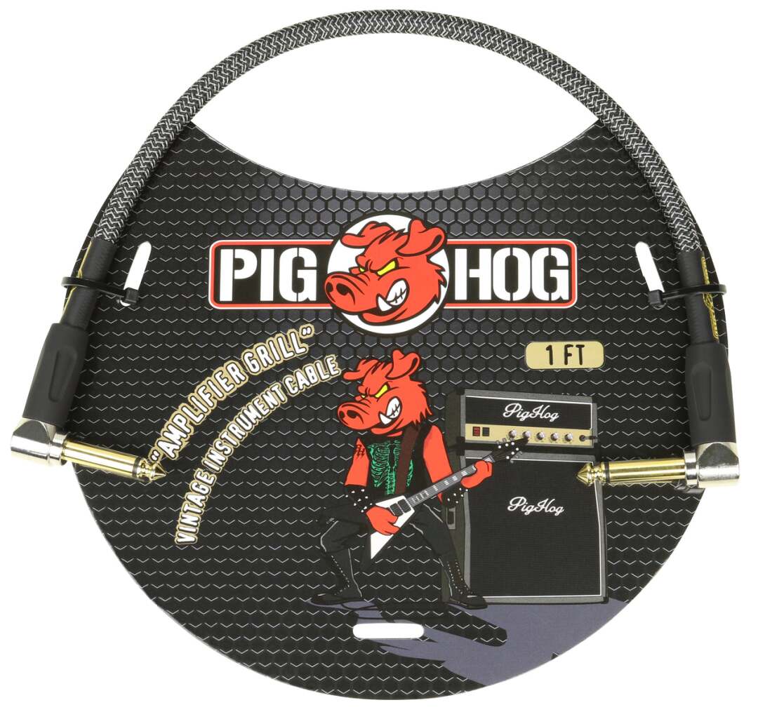 PIG HOG "AMPLIFIER GRILL" 1FT RIGHT ANGLED PATCH CABLE