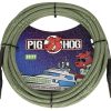 PIG HOG JAMAICAN GREEN  WOVEN MIC CABLE, 20FT XLR