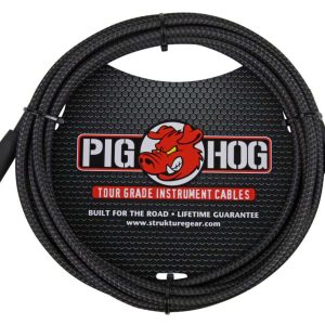 Pig Hog PCH10 Instrument Cable. 10' - Black Woven