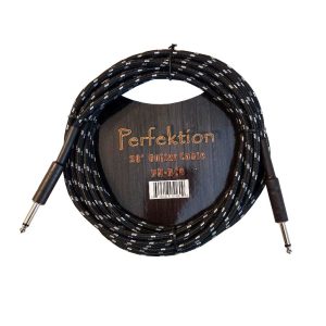 Perfektion PMB 20' Braided Instrument Cable Black & White
