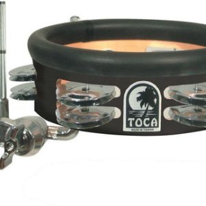 Toca Percussion Jingle-Hit Tambourine with Gibraltar Mount - Black Mar