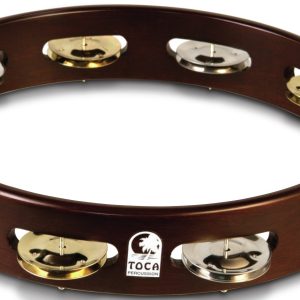 Toca Dark Wood Acacia Tambourine 10" Single Row
