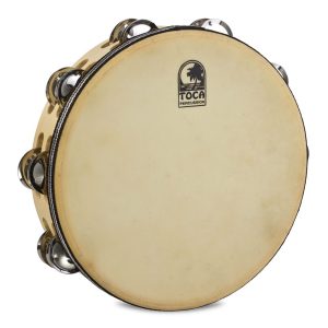 Toca Wood Tambourine, 9" Single Row with head