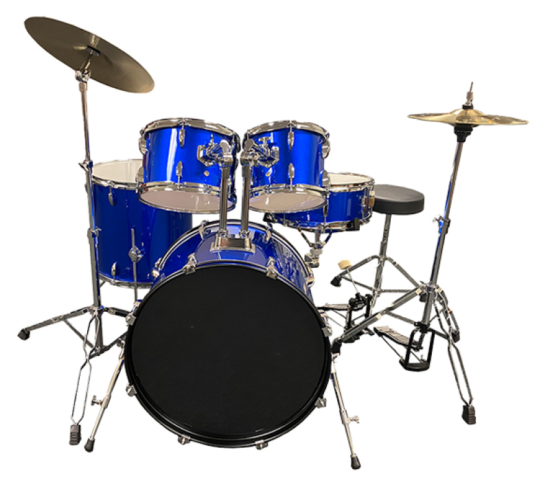 Perfekt Gear Full Size Complete Drum Set Blue