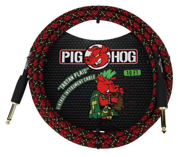Pig Hog PCH10 Instrument Cable. 10' - Tartan Plaid