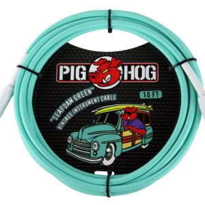 Pig Hog PCH10 Instrument Cable. 10' - Seafoam Green