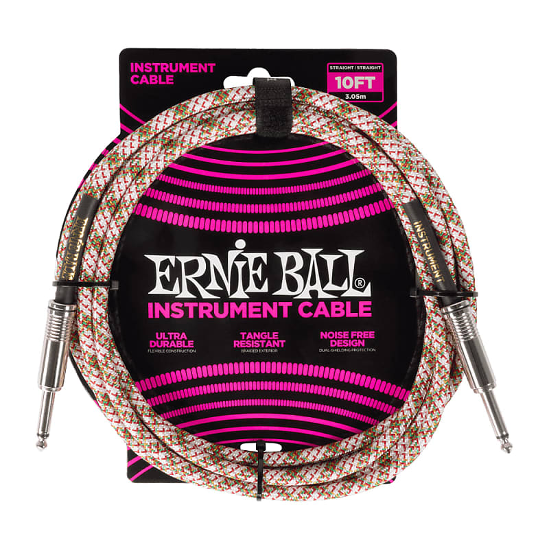 Ernie Ball P06426 Braided Instrument Cable Straight/Straight 10ft - Em