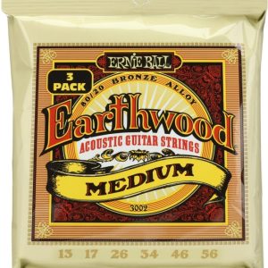 Earthwood Phosphor Bronze Acoustic Guitar Strings 13-56 Medium 3pk