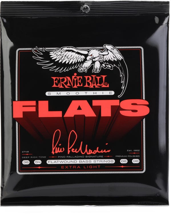 Ernie Ball Pino Palladino Signature Smoothie Flats Bass Guitar Strings