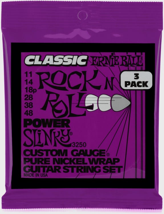 Ernie Ball 3250 Power Slinky Classic Rock N Roll Electric Guitar Strin