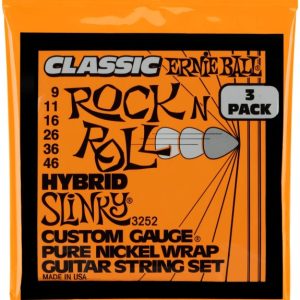 Ernie Ball 3252 Hybrid Slinky Classic Rock N Roll Electric Guitar Stri