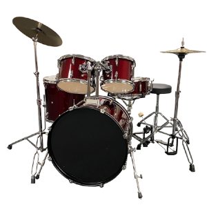 Perfekt Gear Full Size Complete Drum Set Wine Red
