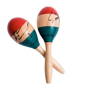 Perfekt Gear Wood Tri Color Maracas 10"