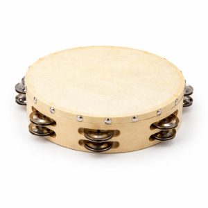 Perfekt Gear Double Row Tambourine with Head 10" - 16 Pair Jingles