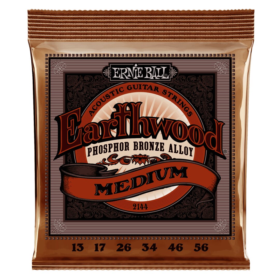 Earthwood Medium Phosphor Bronze Acoustic Guitar Strings - 13-56 Gauge