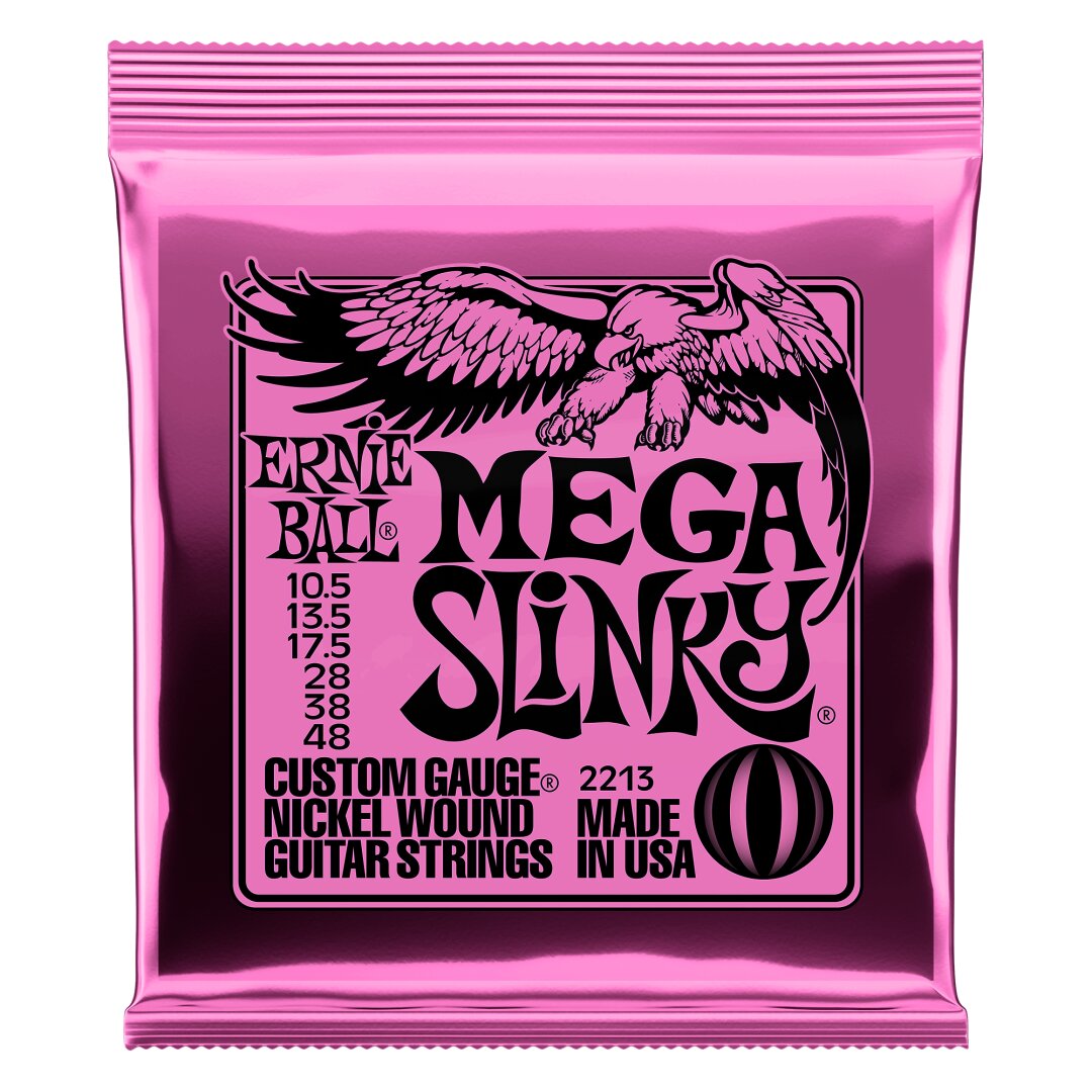 Mega Slinky Nickel Wound Electric Guitar Strings - 10.5-48 Gauge
