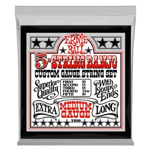 Medium 5-String Loop End Stainless Steel Banjo Guitar Strings - 10-10