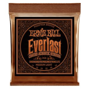 Everlast Medium Light Coated Phosphor Bronze Acoustic Guitar Strings -