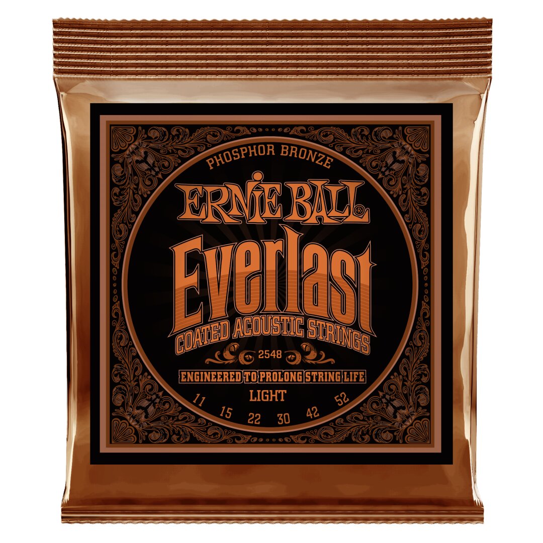 Everlast Light Coated Phosphor Bronze Acoustic Guitar Strings - 11-52