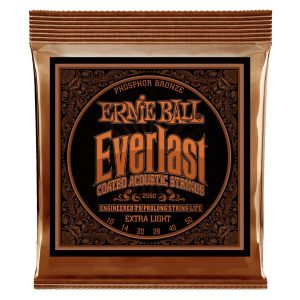 Everlast Extra Light Coated Phosphor Bronze Acoustic Guitar Strings -