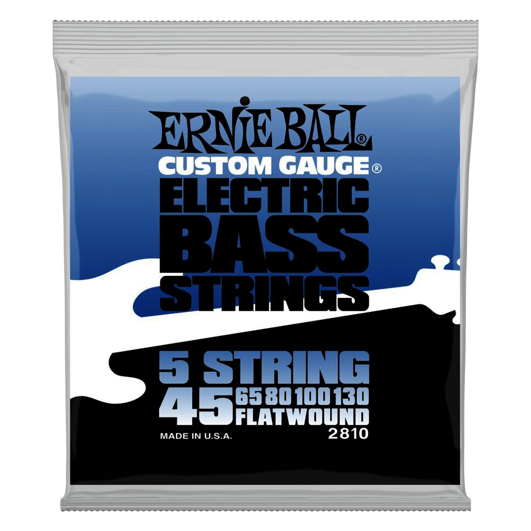 Flatwound 5-string Electric Bass Strings - 45-130 Gauge
