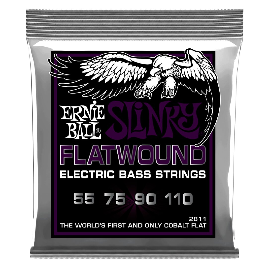 Power Slinky Flatwound Electric Bass Strings - 55-110 Gauge