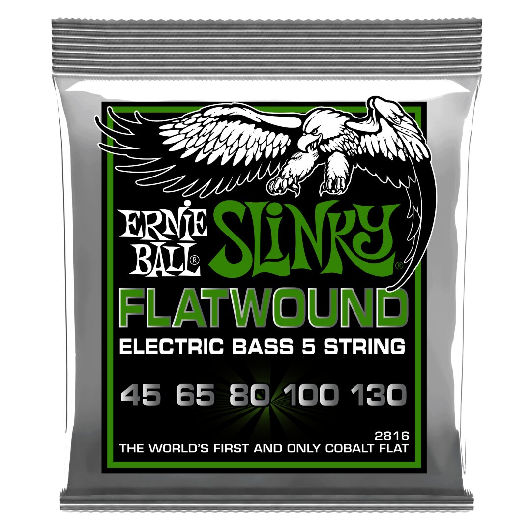 Regular Slinky 5-String Flatwound Electric Bass Strings - 45-130 Gauge