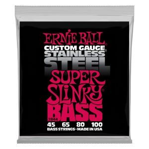 Super Slinky Stainless Steel Electric Bass Strings - 45-100 Gauge