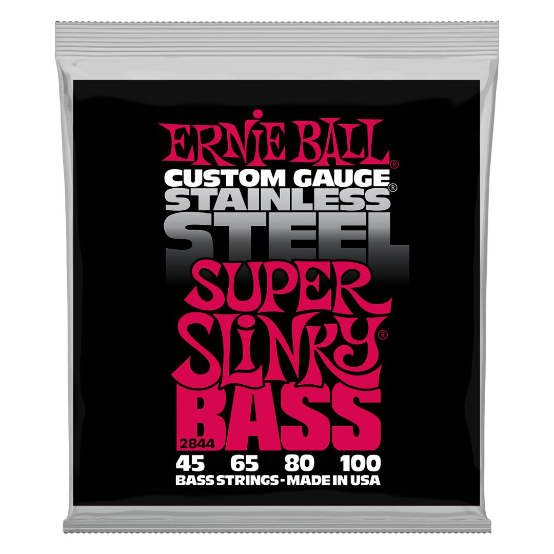 Super Slinky Stainless Steel Electric Bass Strings - 45-100 Gauge