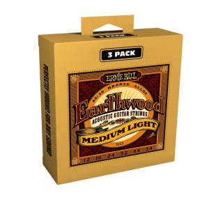 Earthwood Phosphor Bronze Acoustic Guitar Strings 12-54 Med Light 3pk