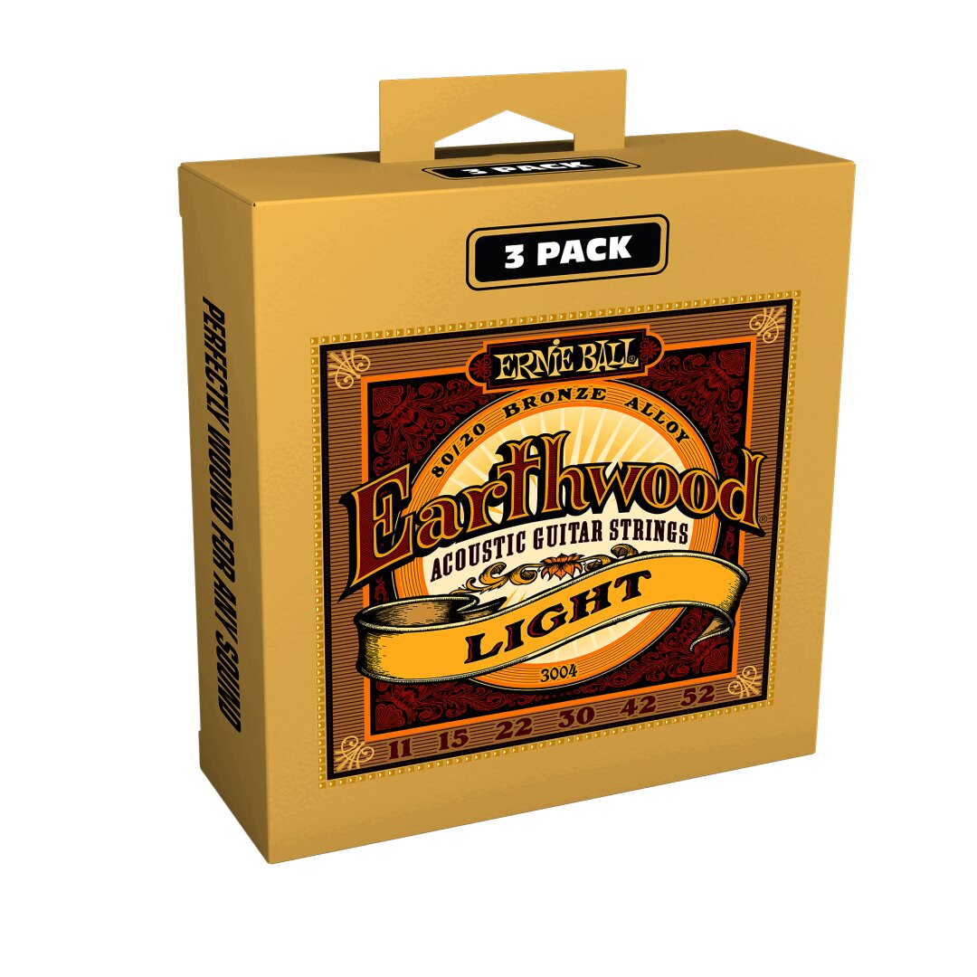 Earthwood Phosphor Bronze Acoustic Guitar Strings 11-52 Light 3pk