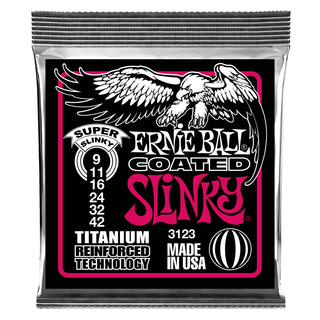 Super Slinky Coated Titanium RPS Electric Guitar Strings - 9-42 Gauge