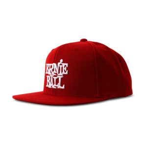Red with White Stacked Ernie Ball Logo Hat