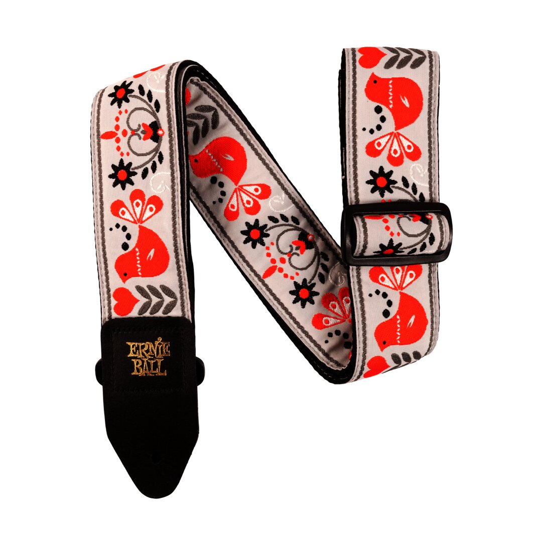 Ernie Ball Red Bird Winter Jacquard Strap