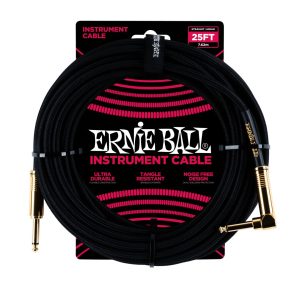 25' Braided Straight / Angle Instrument Cable - Black