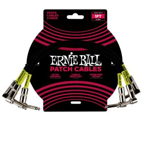 1' Angle / Angle Patch Cable 3-Pack - Black