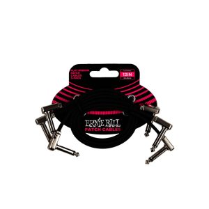 12" Flat Ribbon Patch Cable 3-Pack - Black