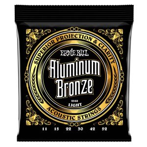 Ernie Ball PO2568 Light Aluminum Bronze Acoustic Guitar Strings. 11-52