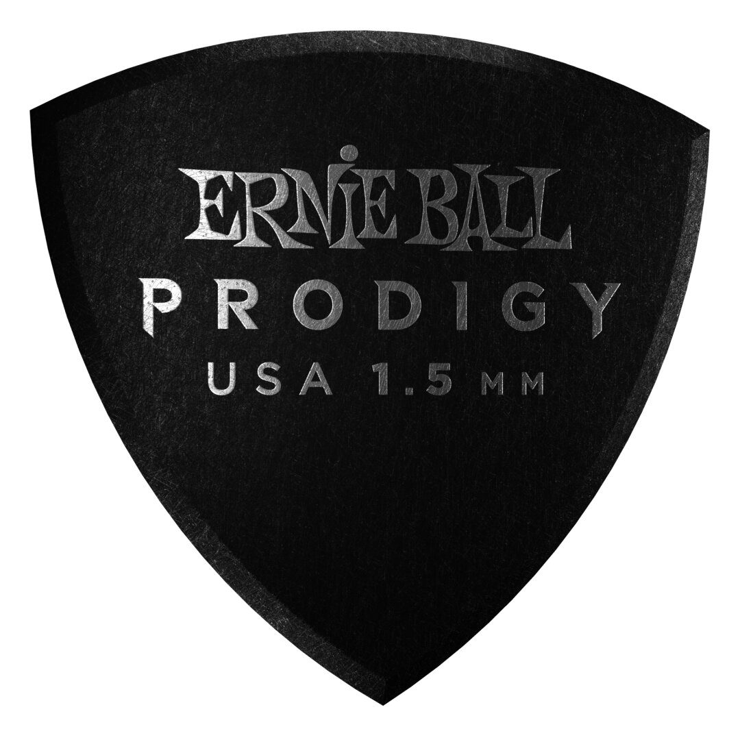 Ernie Ball 1.5mm Black Large Shield Prodigy Picks 6-pack