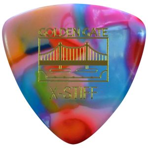 Golden Gate Deluxe Flat Pick – Large Triangle – Extra Stiff – Clown Barf – Dozen