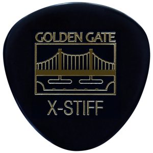 Golden Gate Deluxe Flat Pick – Rounded Triangle – Extra Stiff – Black – Dozen